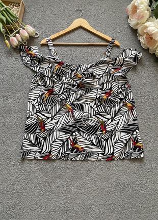 Блузка с попугайчиками и баской