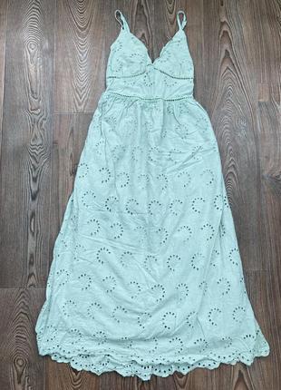 Жіночий сарафан довгий мʼятного кольору розмір xs - s ( сукня довга бірюзова )
