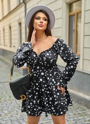 Черное короткое женское платье летнее батал plus size