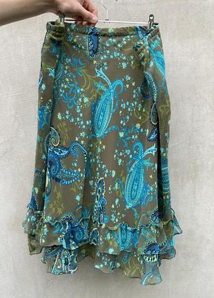 Шифоновая юбочка в яркий принт