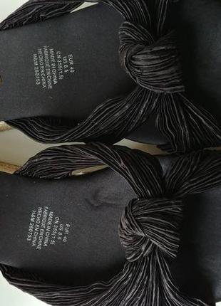 Чорні пантолети  босоніжки h&m р.39,5-40 танкетка/текстиль