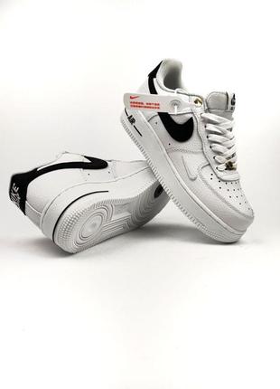 Кроссовки nike air force 1 af-1 white black2 фото