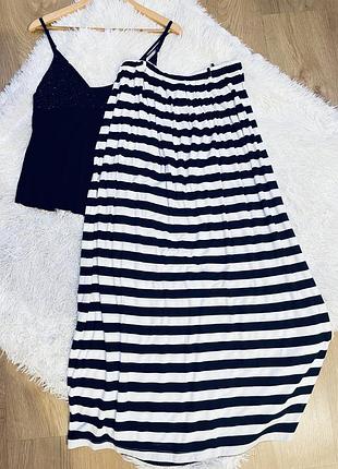 Стильная летняя макси юбка в полоску