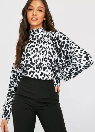 Новая! блуза в леопардовый принт boohoo 16
