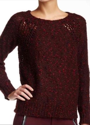 Новий. светр брендовий the kooples fantasy tweed sweater burgundy оригінал size l