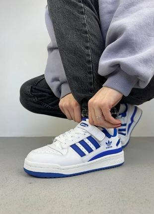 Адідас форум кросівки білі adidas  forum low white royal blue