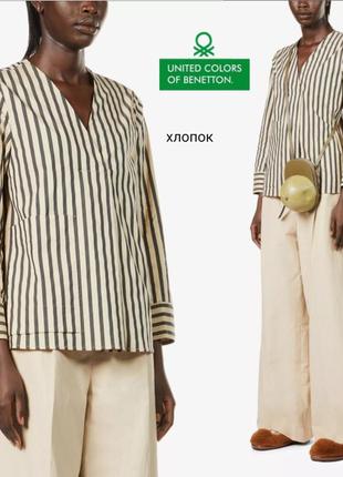 United colors of benetton хлопковая блуза с накладным карманом