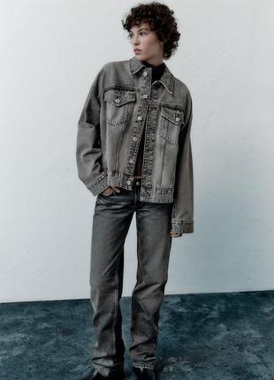 Новая серая джинсовая куртка деним zara h&m cos джинсовка классическая levis asos