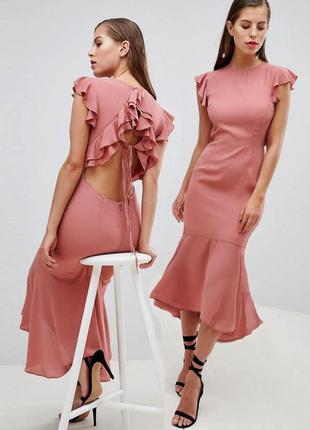 Розпродаж сукня hope & ivy міді з напіввідкритою спиною та шнурівкою
