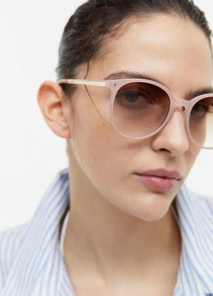 Нові бежеві сонячні окуляри , кругла оправа h&m mango zara & other stories cos