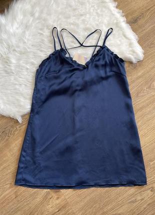 Струнка атласна сукня синя missguided розмір 42