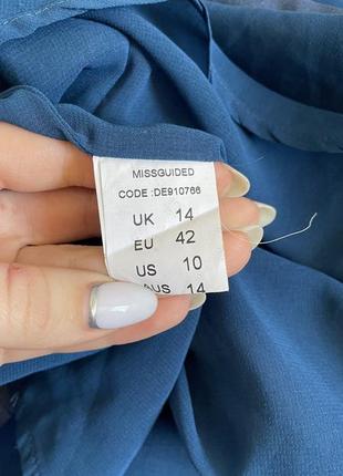 Струящееся атласное платье синее missguided размер 425 фото