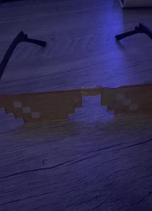 Піксельні окуляри minecraft сонцезахисні жовтий