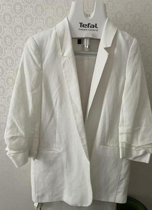 Белый ляной пиджак m&s 650грн.