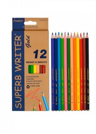 4100eg-12св карандаши 12 цветов, шестигранные marco