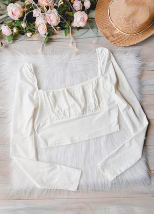 Молочний топ лонгслів