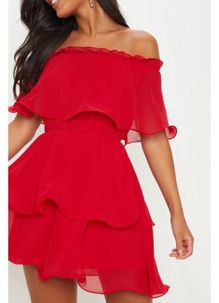 Червоне плаття з воланами червоне плаття plt червоне нарядне літнє плаття шифонове плаття нарядне сукня червона з воланами коротке плаття на випускний