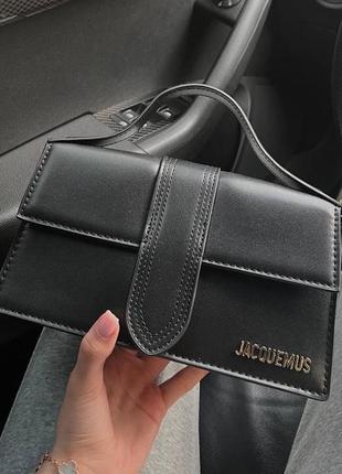 Чорна жіноча сумка типу jacquemus