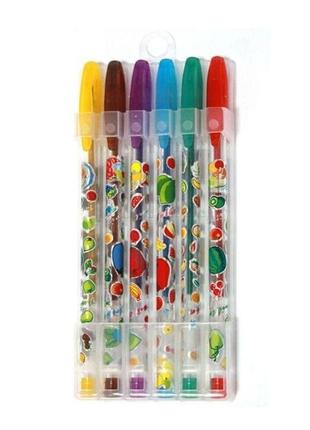 023131 ручка гелевая, 6 цветов, с глиттером, в пластиковой упаковке