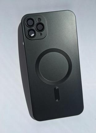 Розкішний чорний матовий чохол для безтротової зарядки magsafe для iphone 11 pro max