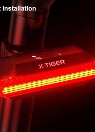 Умная велофара x-tiger / задний велогабарит / мигалка (20 led 50lumen 500 мач) от usb3 фото