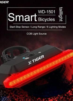 Умная велофара x-tiger / задний велогабарит / мигалка (20 led 50lumen 500 мач) от usb