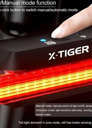 Умная велофара x-tiger / задний велогабарит / мигалка (20 led 50lumen 500 мач) от usb5 фото