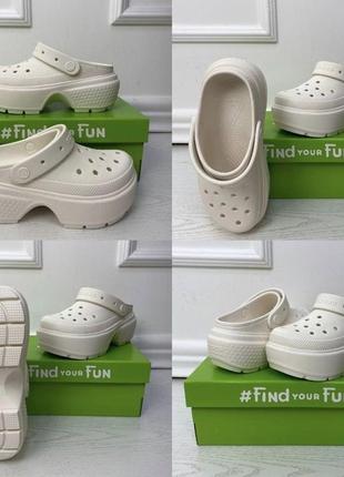Crocs stomp clog кроксы крокс сабо шлепанцы женские на высокой платформе р. 36-402 фото