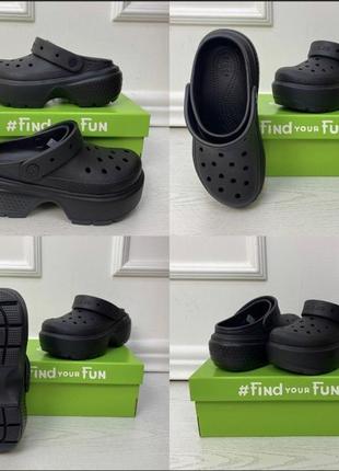 Crocs stomp clog кроксы крокс сабо шлепанцы женские на высокой платформе р. 36-403 фото