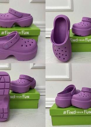 Crocs stomp clog кроксы крокс сабо шлепанцы женские на высокой платформе р. 36-405 фото