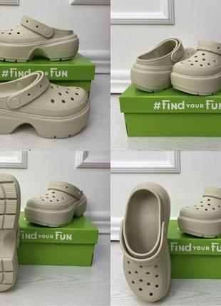 Crocs stomp clog кроксы крокс сабо шлепанцы женские на высокой платформе р. 36-404 фото