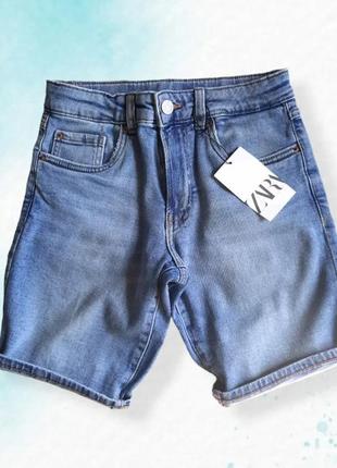 Блакитні  джинсові шорти zara  для хлопчика підлітка 152 164