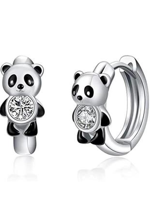 Мінімалістичні сережки панда з покриттям