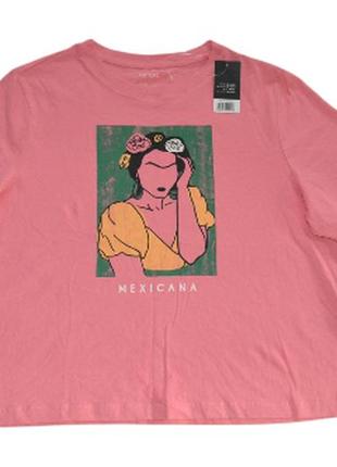 Женская укороченная футболка оверсайз размер 48-50 esmara нитевичка