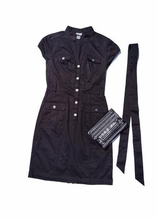 Чорне плаття котон h&amp;m з поясом