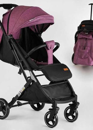 Візок прогулянковий дитячий "joy" comfort l-30201 (1) колір фіолетовий, рама сталь з алюмінієм, футкавер,