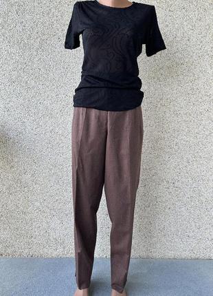 Зауженные брюки из шерсти и шелка jil sander