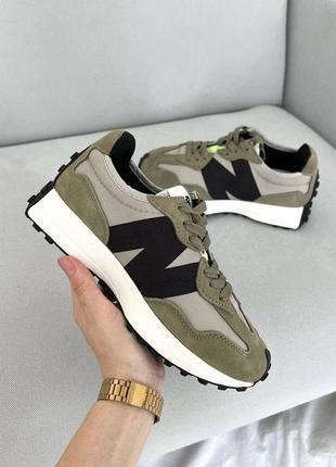 Кроссовки new balance 327 khaki black