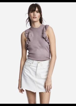 Майка топ у рубчик h&m з воланом xs