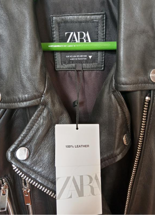 Нова шкіряна куртка zara натуральна шкіряна куртка байкерська косуха шкіра натуральна9 фото