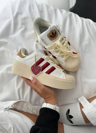 Женские кроссовки адидас суперстар / adidas superstar bonega “strawberry cream”