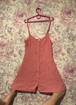 Платье розовое вискоза h&m xs