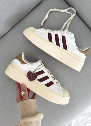 Кроссовки adidas superstar platform beige red