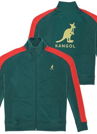 Шикарная олимпийка kangol retro logo full zip track jacket green/rec