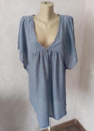 Туника джинсовая, легкая летняя