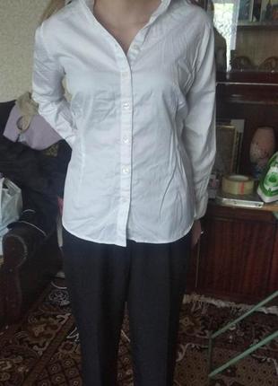 Шикарная белоснежная блуза рубашка на 50-52 укр