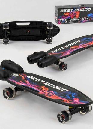 Скейтборд s-00501 best board (4) з музикою і димом, usb зарядка, акумуляторні батареї, колеса pu зі світлом 60х45мм