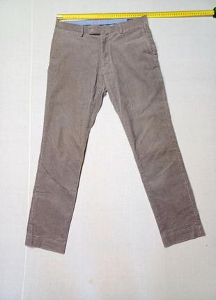 Брюки вельветовые серо-коричневые polo ralph lauren stretch slim fit size 32/32 одевались несколько ра