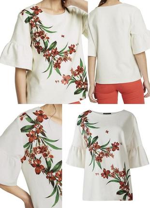 Красивая блуза m&s collection принт цветы этикетка