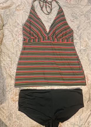 Класний стильний купальник танкіні майка та плавки в басейн пляж